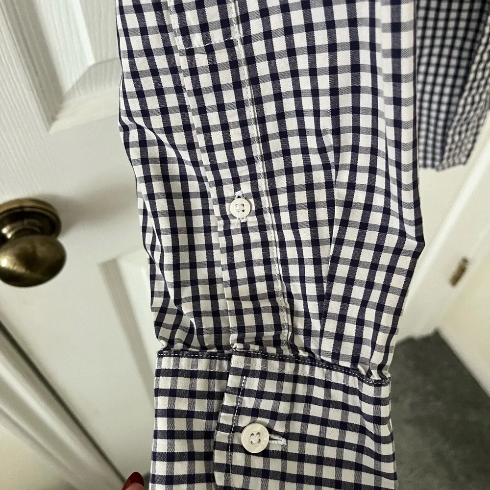 J. Crew Black and White Gingham Shirt